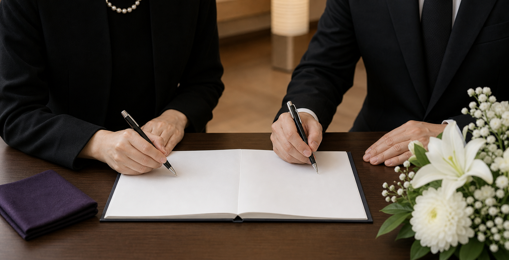 【夫婦で参列】葬儀の芳名帳、書き方で迷わない！失礼なくスマートな記入方法 アイキャッチ