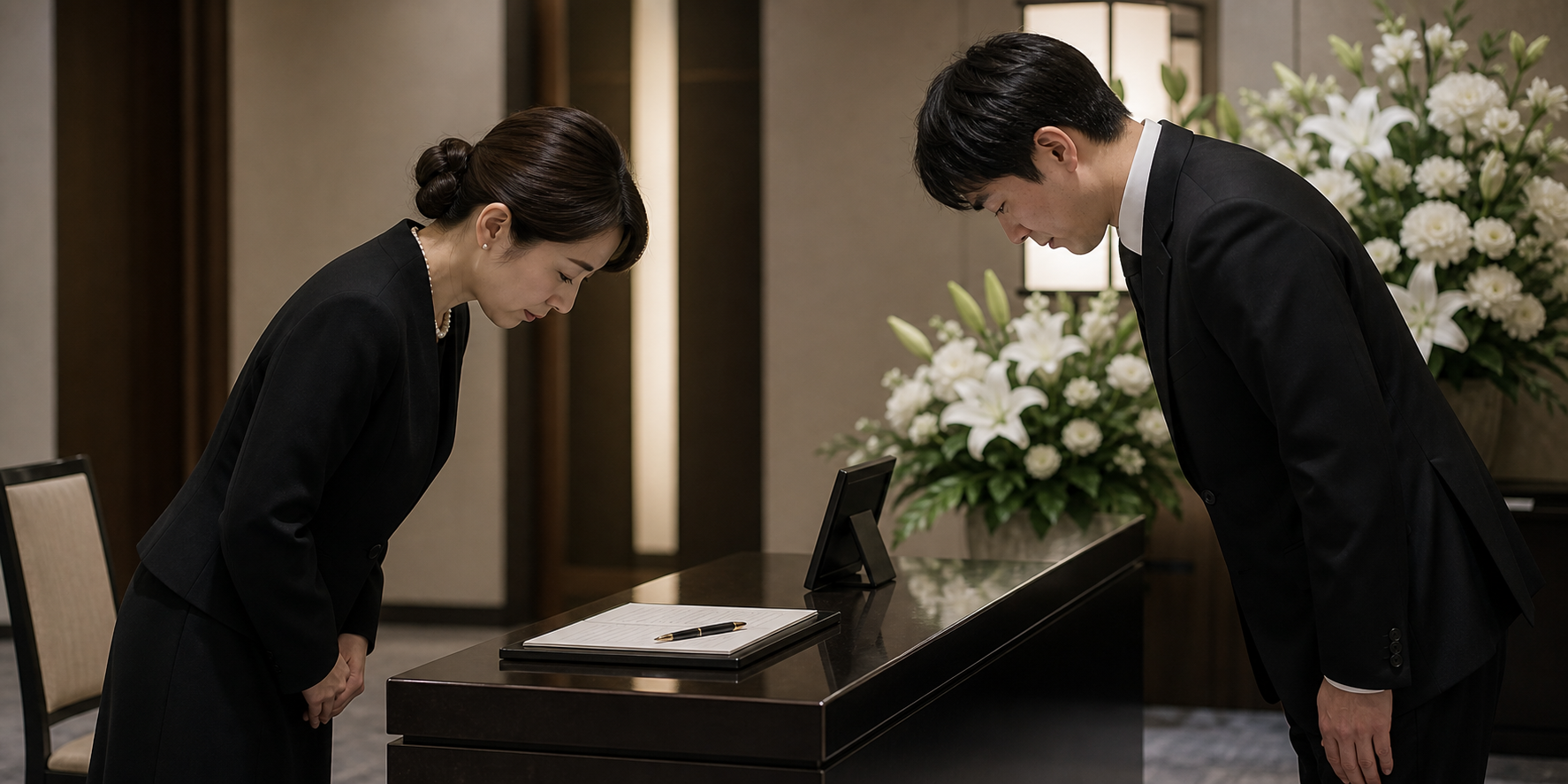 【葬儀受付】失礼なくスムーズに！参列者へのおもてなしを叶える挨拶と流れ｜香典・返礼品・会場案内のマナー完全ガイド アイキャッチ