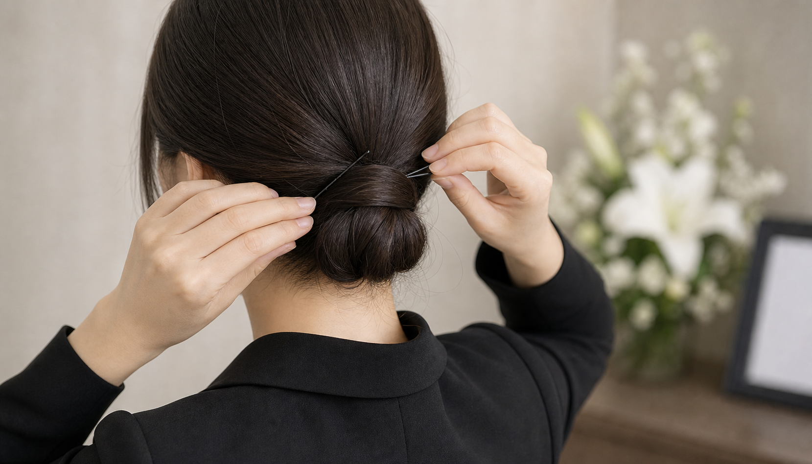 葬儀でのロングヘア、どうまとめる?失礼なく故人を偲ぶためのヘアアレンジ完全ガイド 挿絵