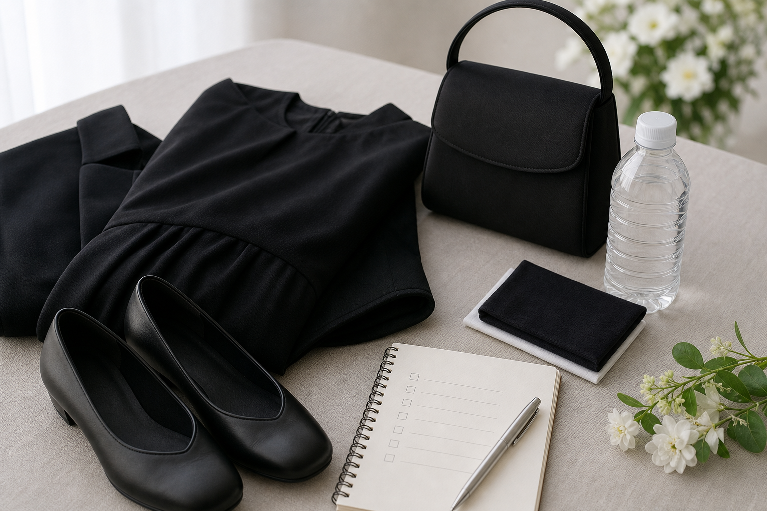 妊娠中の葬儀参列に備える黒い服装と持ち物
