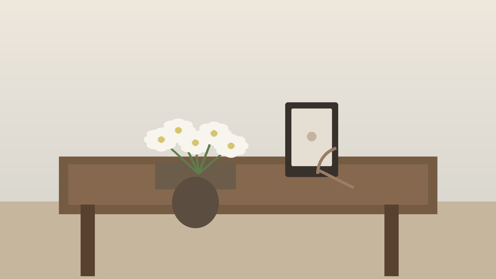 お供え花の替え時を確認する花瓶と手元