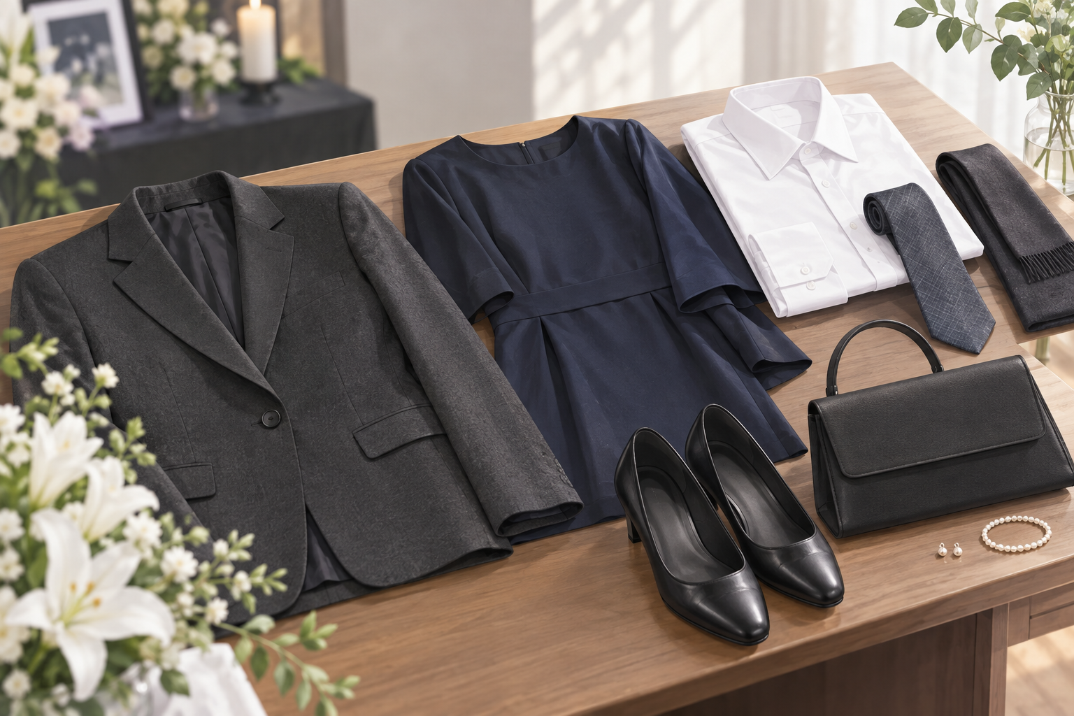 お別れの会で使いやすい平服と小物